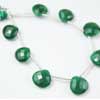 Natural Green Emerald Faceted Heart Drop Beads Strand Length 5 Inches and Size 11mm to 12mm approx.